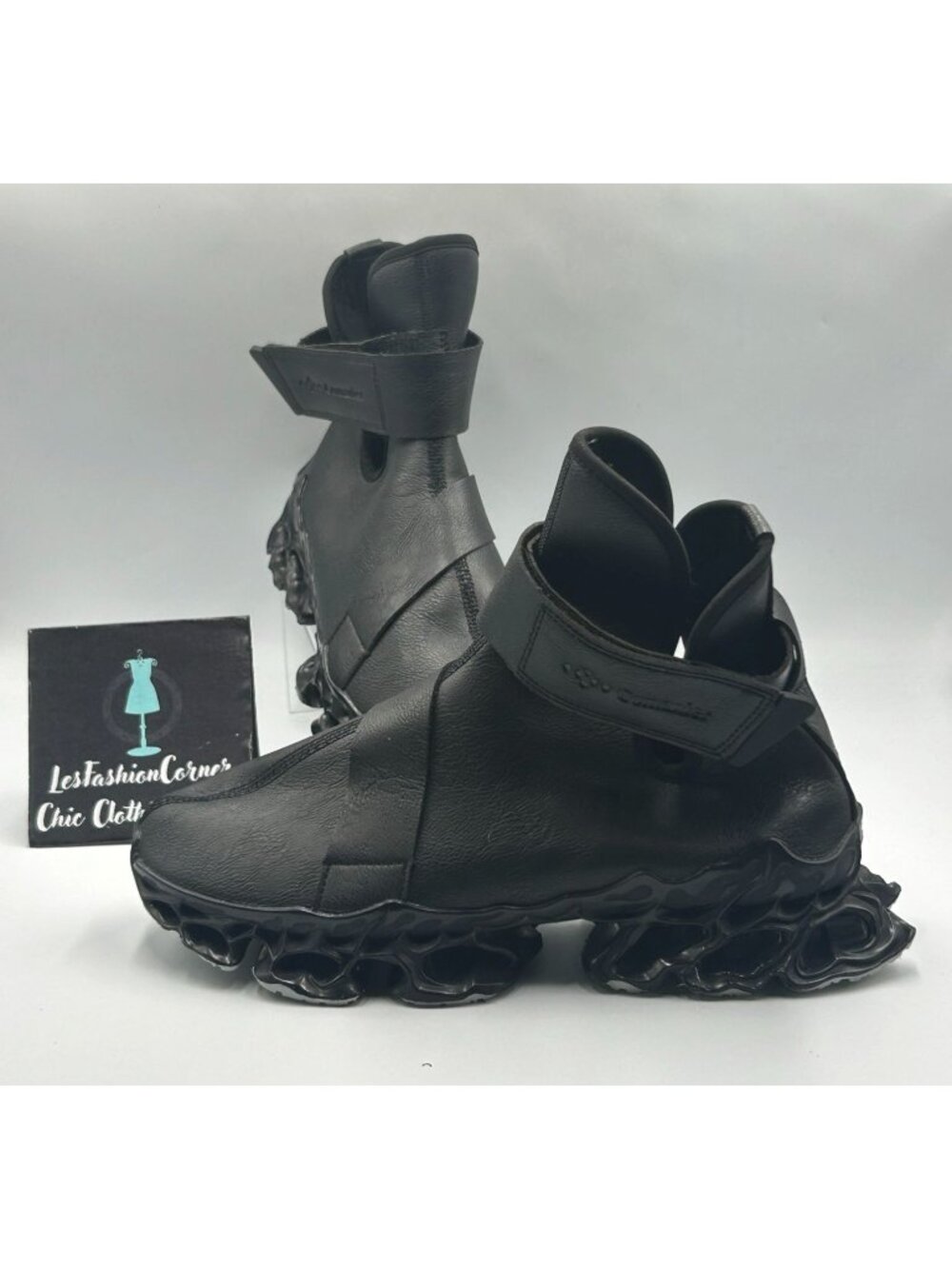 Comanier Men's Black Leather High Top Sneaker Fashion Athletic Shoes Sz 11 4044 - Picture 5 of 16